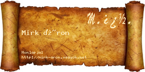 Mirk Áron névjegykártya