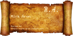 Mirk Áron névjegykártya