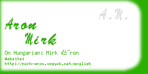 aron mirk business card